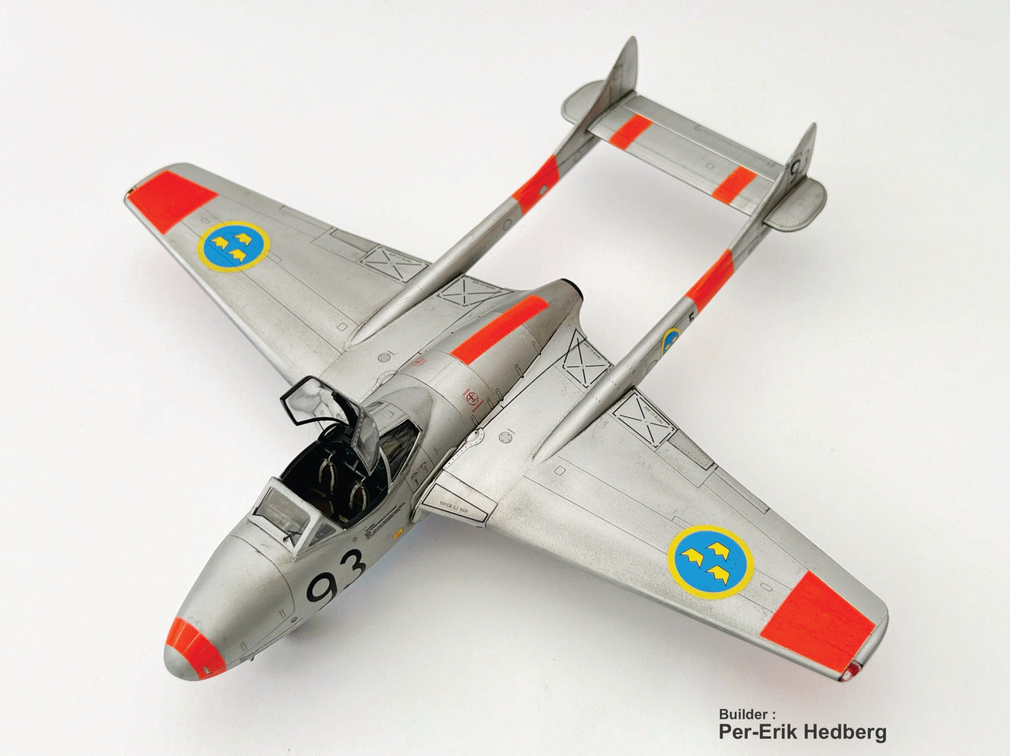 J28 C Vampire in Swedish Air Force, 1/48 scale. 48A006